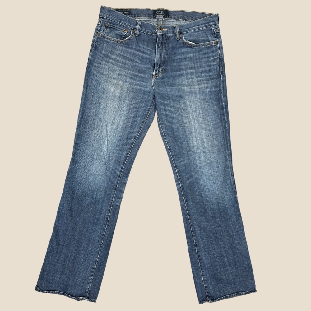Vintage Lucky Brand Jeans Men 33x34 Blue 361 Straight Leg Denim Casual Pants Tag
